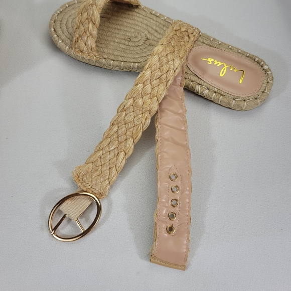 Lulus UTELLA Natural Espadrille Ankle Strap Flat Sandal Sz 9 - Picture 11 of 15
